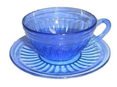 Aurora depression glass cup and suacer